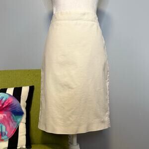 J Crew Cream Cotton No 2 Straight Pencil Skirt 6